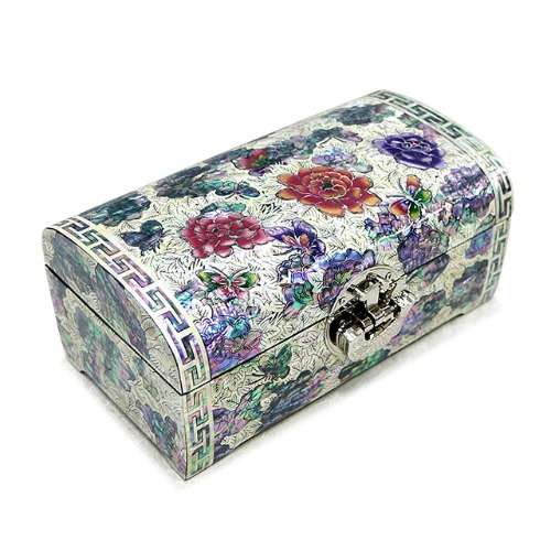 Peony Round Two-Tier Mother-of-Pearl Jewelry Box (Small, 7-inch) - Oh Myung-ho