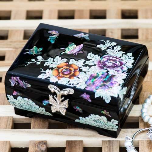 Peony Butterfly 1-Tier Jewelry Box