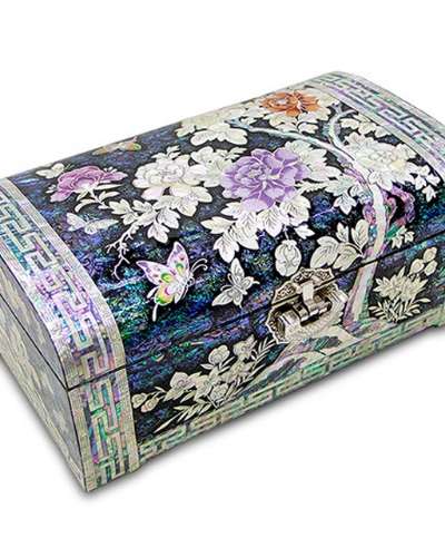 牡丹の花の木 2段 回転 左宝石箱 - パク・インホ作品