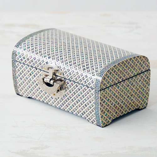 Chilbo Pattern Mother-of-Pearl Jewelry Box (2-Tier Rotating, 18cm) - Park In-ho