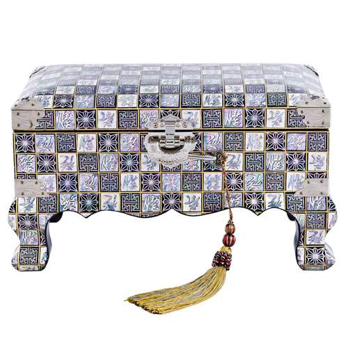 Happiness Love Joy Message 2-Tier Magpie Foot Left Jewelry Box - Park In-ho's Work