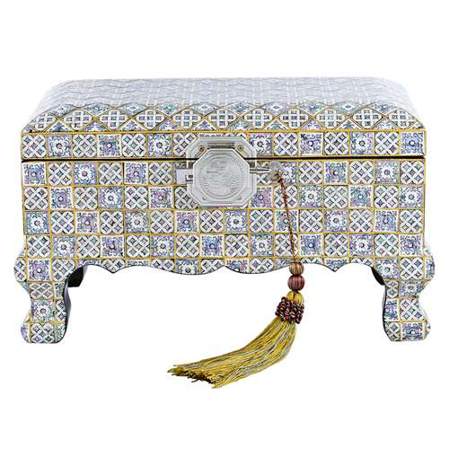 Lucky Traditional Royal Pattern Two-Tier Magpie-Leg Floor Jewelry Box - Park In-ho's Work