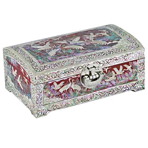 Crane Flock Two-Tier Rolling Jewelry Box (Red) - Yu Chang-geun