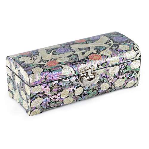 Peony and Crane Two-Tier Rolling Left Jewelry Box - Park In-ho's Work