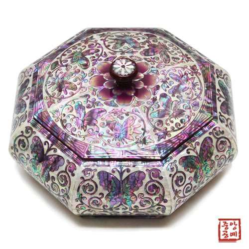 Yi Jo Mother-of-Pearl Flower and Butterfly Octagonal Jewelry Box (Small)