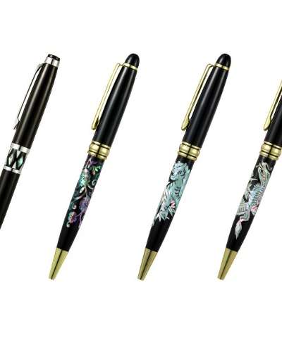 高級螺鈿ボールペン -幸運、梅花、虎、龍、松鶴、唐草