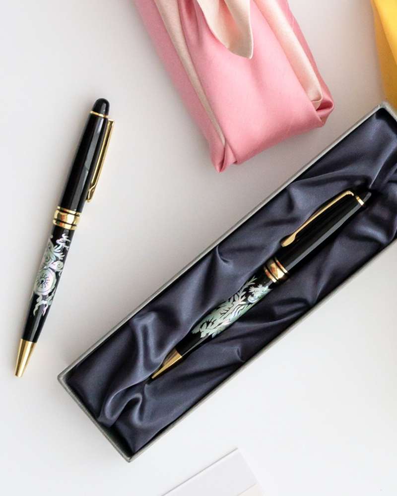 Mother-of-Pearl Lacquerware Ballpoint Pen – Premium Gift & Traditional Korean Keepsake with Engraving