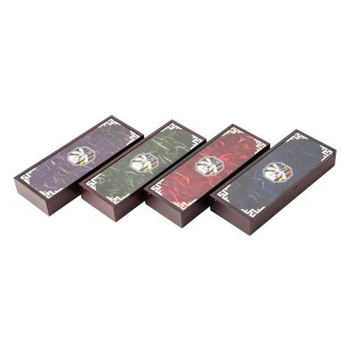 Octagonal Crane Patterned Hanji Writing Utensil Box (Purple, Green, Red, Blue)