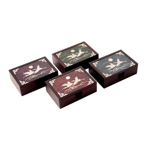 Cloud Crane Patterned Hanji Business Card Holder (Purple, Green, Red, Blue)