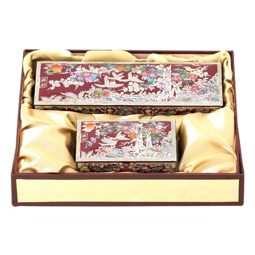 Plum Blossom Embroidery Business Card and Brush Pen Case Set - Kim Young Man
