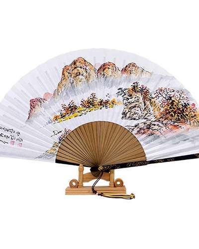 Hand-Painted Landscape Painting - Autumn Traditional Fan (Namjeong Park Sang-ok)