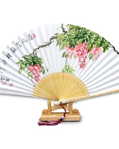 全州民俗線韓紙伝統扇-籐製