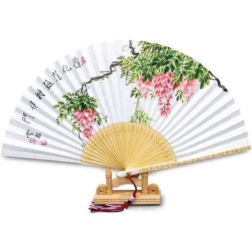 Jeonju Folk Fan Hanji Traditional Fan - Rattan
