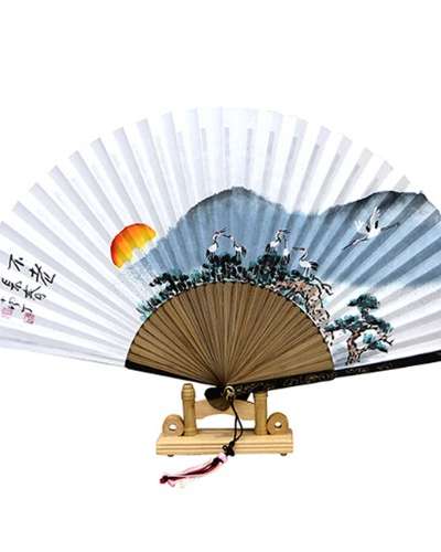 親筆 烏竹選 松鶴 伝統扇（南正 朴相玉）