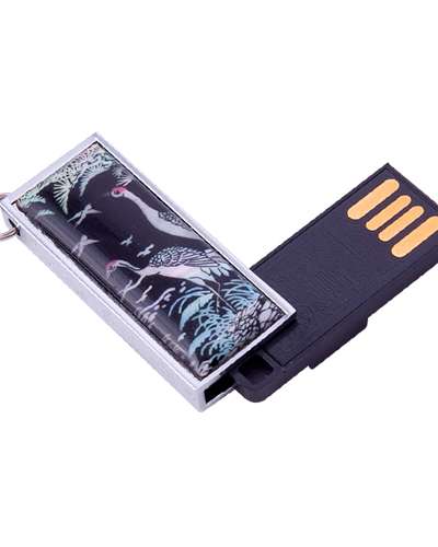 Natural Mother-of-Pearl Swing USB Memory (06_Pine and Crane) - 8GB