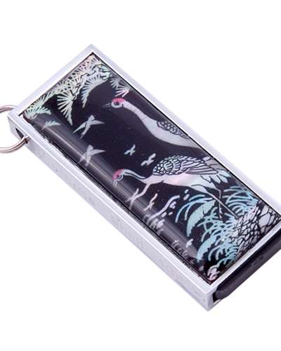 Natural Mother-of-Pearl Swing USB Memory (Pine & Crane)-4GB