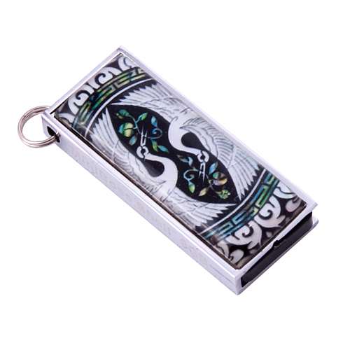 Natural Mother-of-Pearl Swing USB Memory (11_Double Cranes) - 4GB