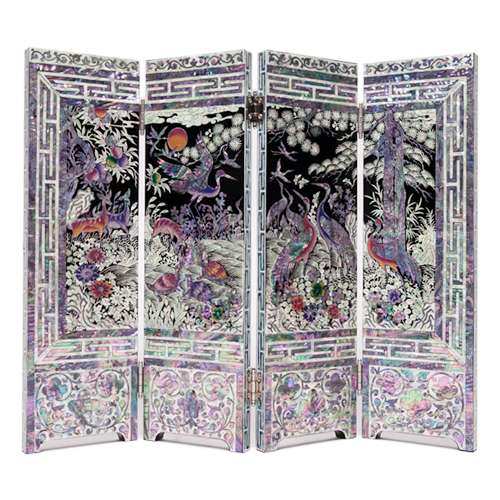 Ten Symbols of Longevity 4-Panel Screen Medium