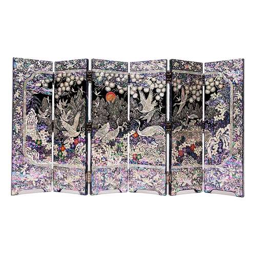 Ten Symbols of Longevity 6-Panel Double-Sided Folding Screen with Yun Seon-do's Poetry