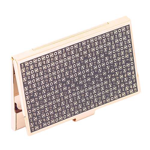 Hangul-Hunminjeong-eum Gilt (Gold) Metal Business Card Case