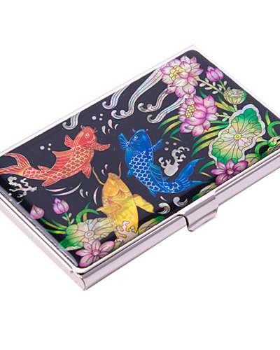 Natural Mother-of-Pearl Business Card Case (05_Koi)
