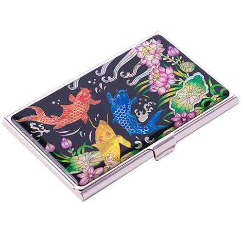 Natural Mother-of-Pearl Business Card Case (05_Koi)