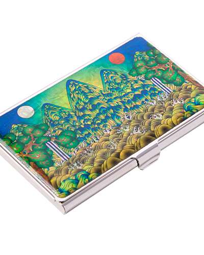 Natural Mother-of-Pearl Business Card Case (06_Sun and Moon)