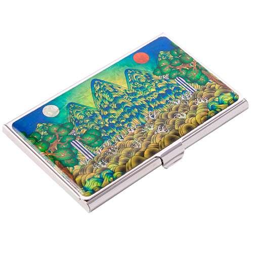 Natural Mother-of-Pearl Business Card Case (06_Sun and Moon)