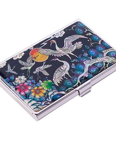 Natural Mother-of-Pearl Business Card Case (07_Royal Cranes)