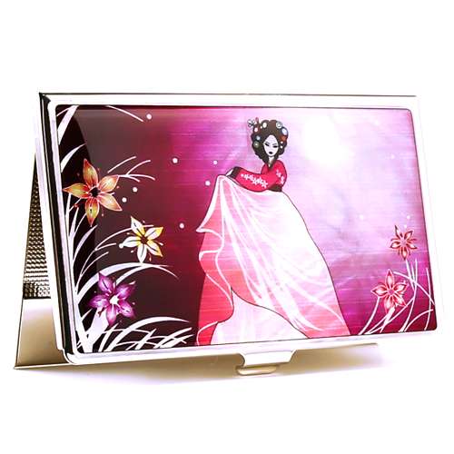 Premium Mother-of-Pearl Business Card Case (20_Moonlit Lady)
