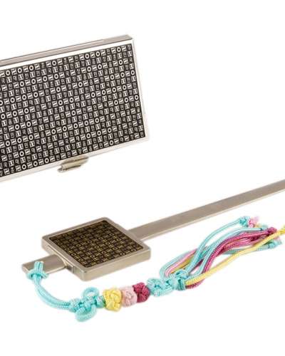 Hunminjeongeum Metal Business Card Case + Letter Opener 2-Piece Set (Silver)