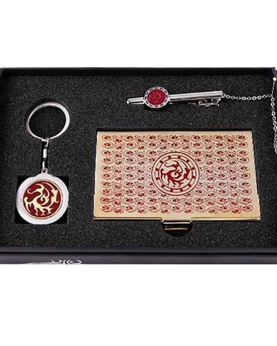 Three-Legged Crow 3-Piece Set (Business Card Case + Keyring + Tie Pin)