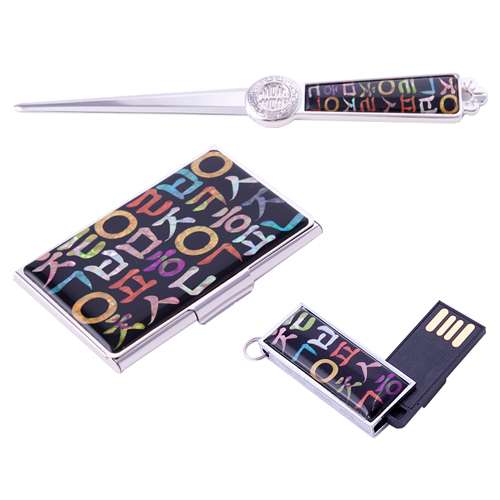 Mother-of-Pearl Business Card Case + Paper Knife + USB 8GB (04_Hangul)