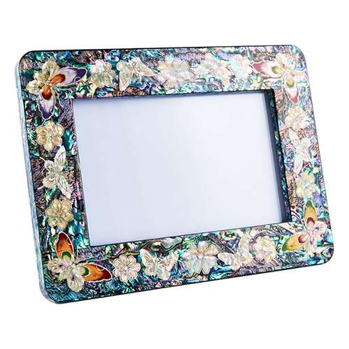 Flower Butterfly Mother-of-Pearl Photo Frame - by Park In-ho