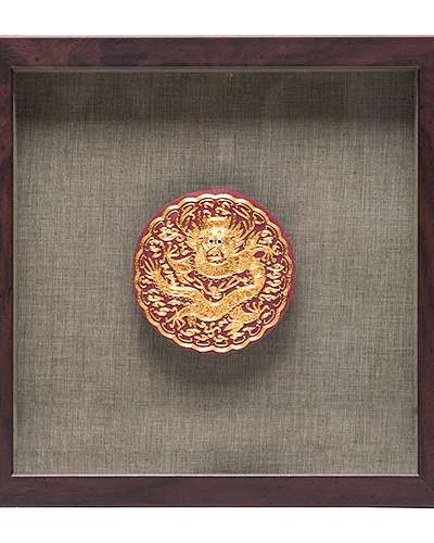 Gold Thread Gonryongpo Embroidery Frame - Red (Small)