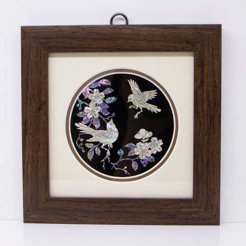Premium Mother-of-Pearl Lacquer Wall-Hanging Frame - Plum Blossom (Small)