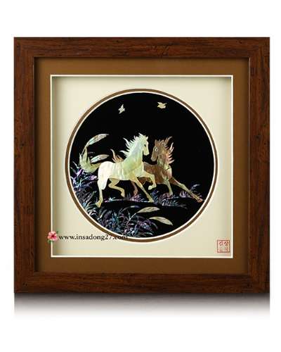 Premium Mother-of-Pearl Wooden Frame (Large) - Horse