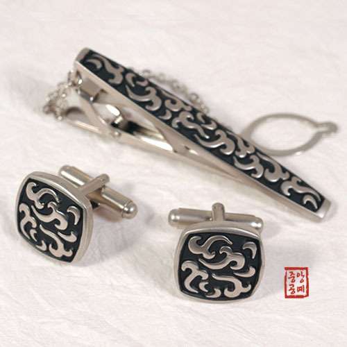 Tie Pin Set - Cloud Pattern