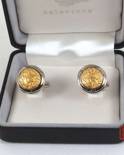 Cufflinks - Cloud and Crane Pattern