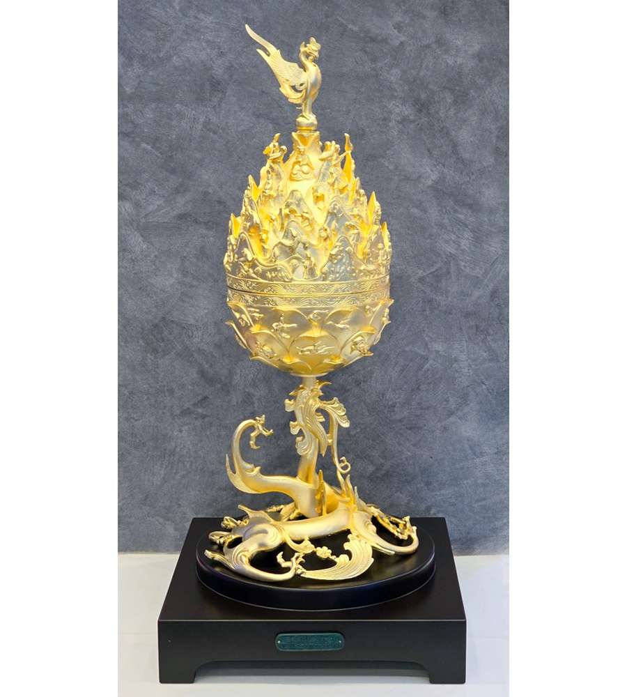 Baekje Gold Bronze Incense Burner Full-Size Replica