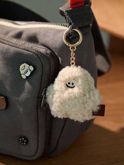 Camel X LINE Friends Fluffy Boy Plush Keyring