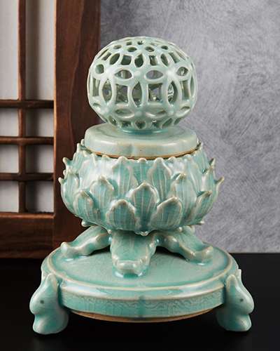 Celadon Openwork Cloisonné Incense Burner (Large/Small)