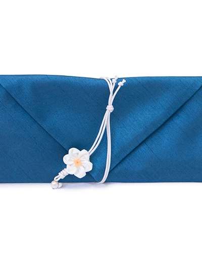 Silk Cash Envelope (Flower Knot, Teal)