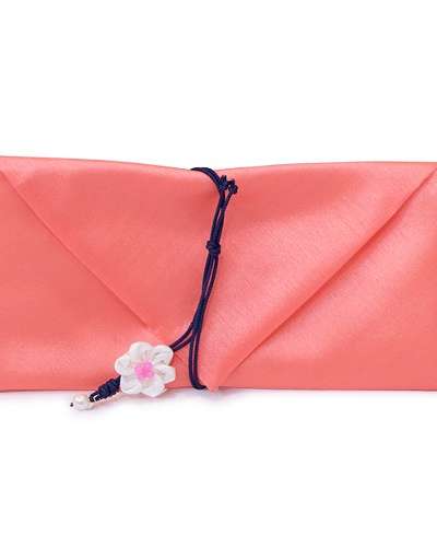 Silk Cash Envelope (Flower Knot, Orange)