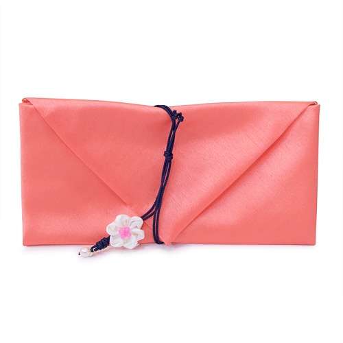 Silk Cash Envelope (Flower Knot, Orange)