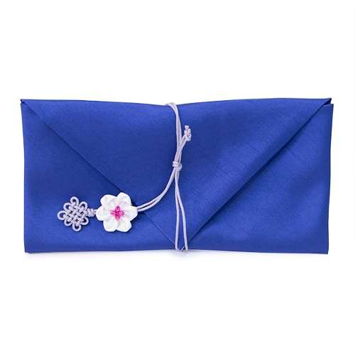 Silk Cash Gift Envelope (Flower Knot, Blue)