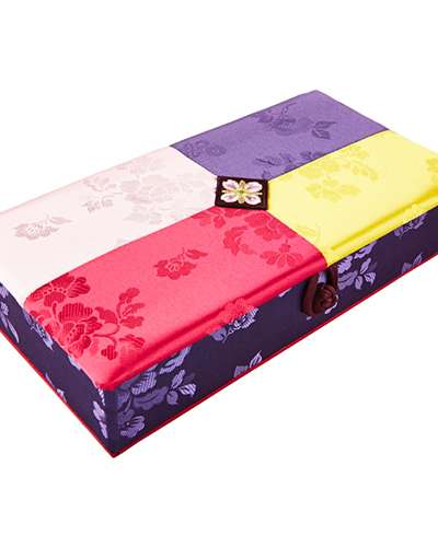 Silk Cash Wedding Gift Box (Flower Embroidery, A02)