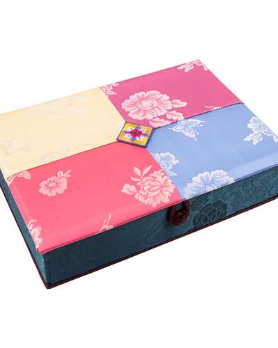 Silk Elegant Betrothal Box with Flower Embroidery (4 Colors-02)