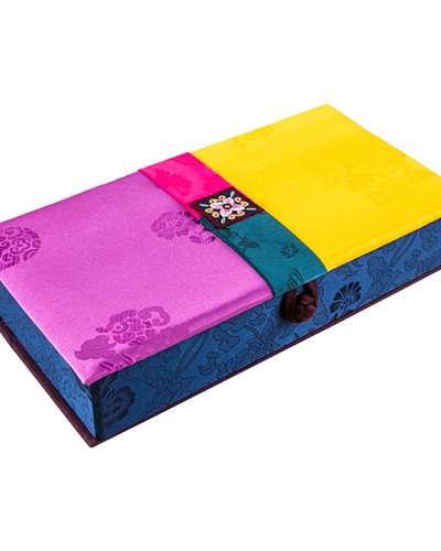 Silk Cash Gift Box (Flower Embroidery, Purple)
