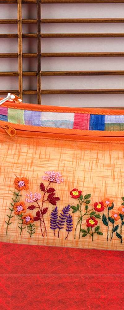 Ramie Embroidered Pouch